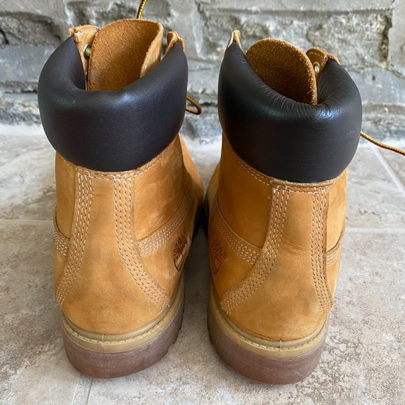 TIMBERLAND 6 Inch Waterproof Wheat Nubuck Boots 8M